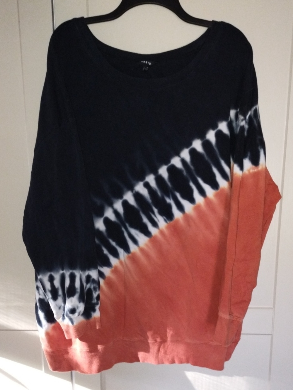 torrid Black, White & Rust Tie-Dye Crewneck Sweatshirt